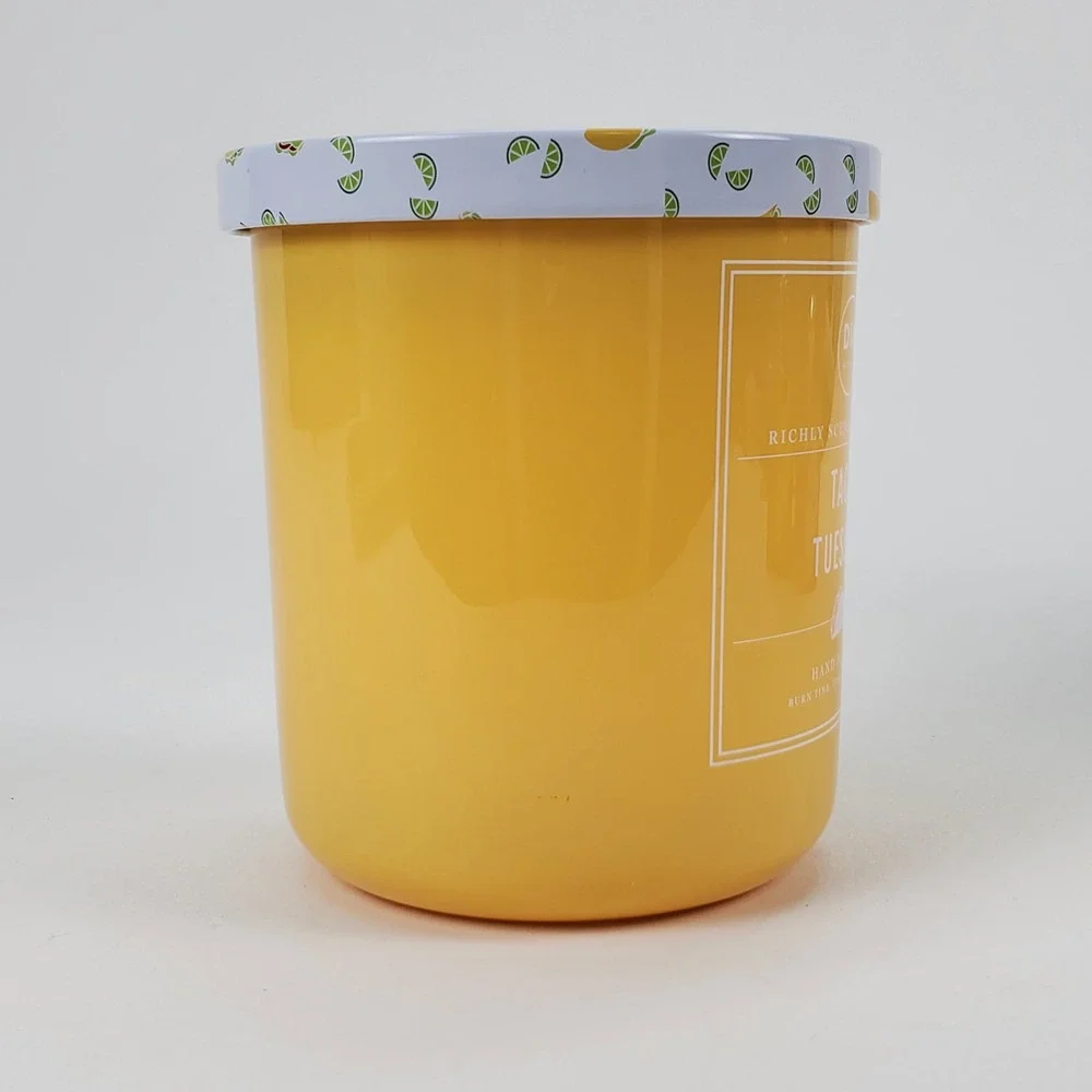 DW Home Taco Tuesday Scented Candle Yellow Jar Taco Lime Lid 8.8oz DGS4044